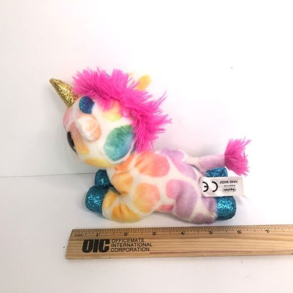 zuru coco surprise rainbow unicorn plush stuffed animal 5 inch blue glitter eyes - Picture 3 of 9